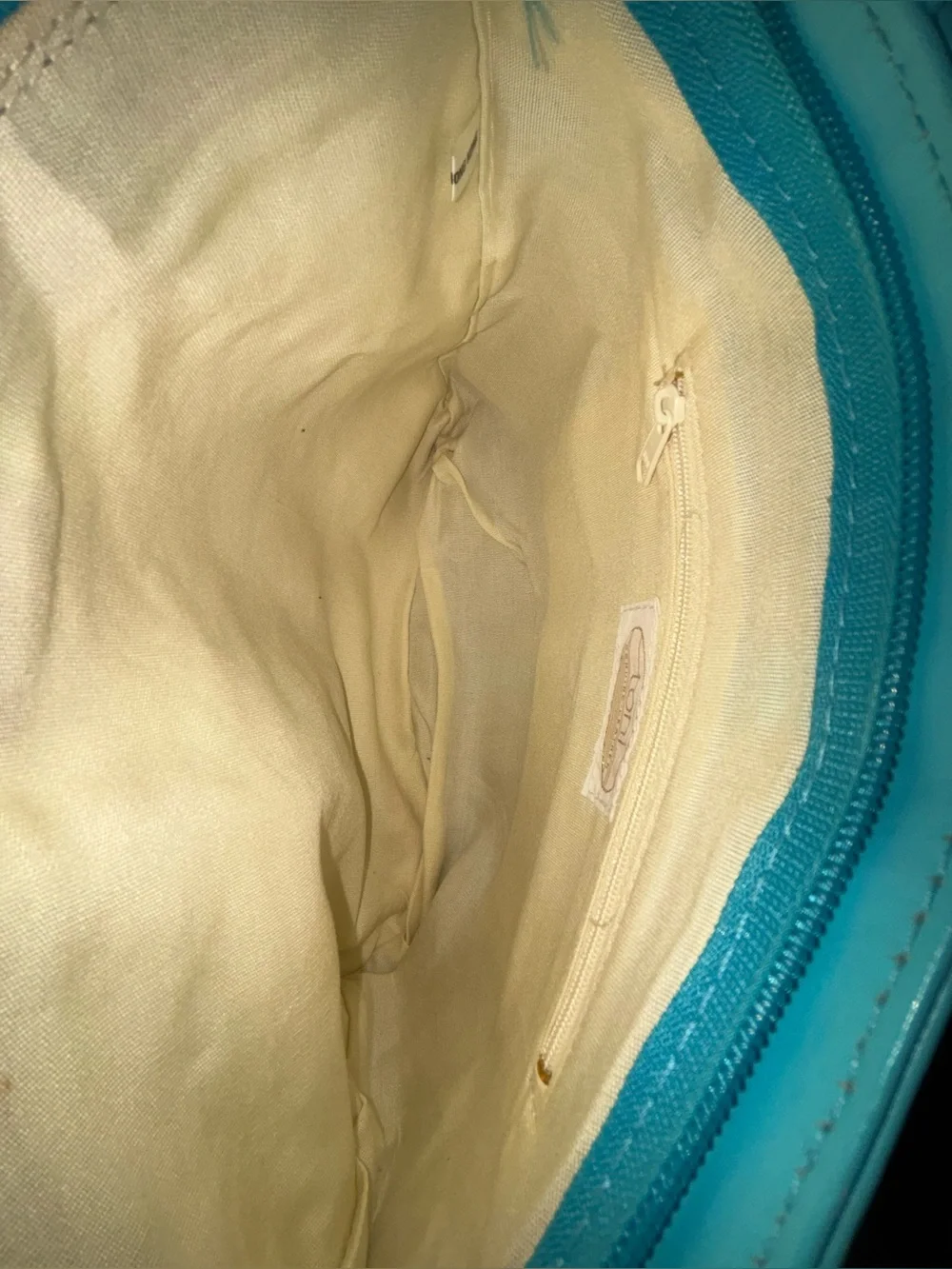 Vintage Toni Genuine Leather Turquoise Shoulder Tote Bag Y2K Aqua